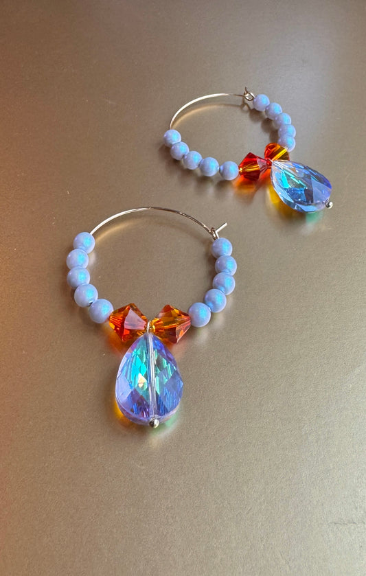 Celeste powder blue crystal drop earrings