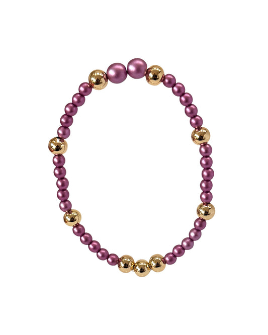 Baby love grape pearl + gold bracelet