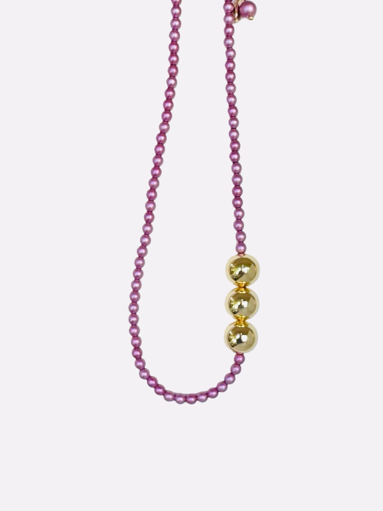 Betty boo purple crystal pearl gold chocker