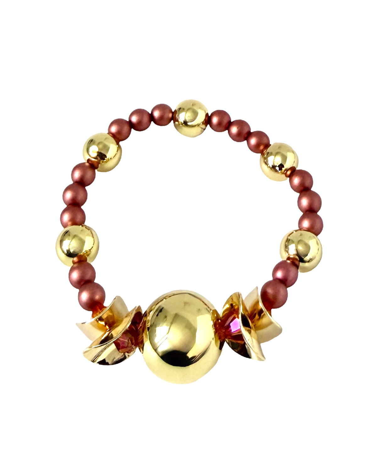 GOLDEN WAVE BRONZE BURGUNDY BRACELET