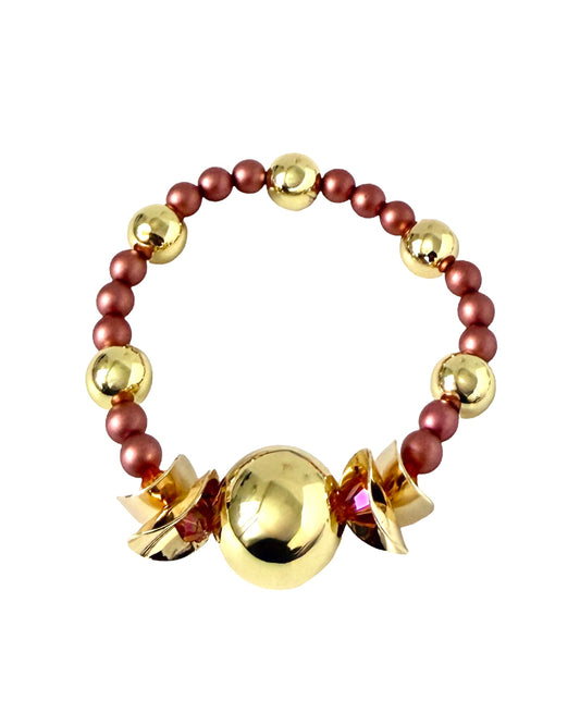 GOLDEN WAVE BRONZE BURGUNDY BRACELET