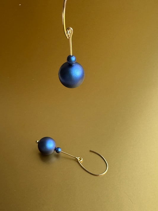 Pippa navy drop earrings