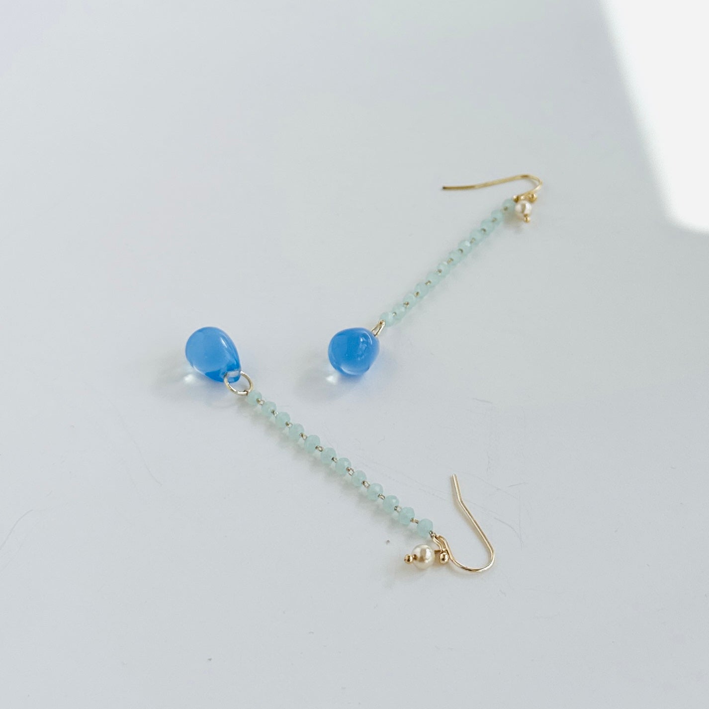 Rosie drop earrings in cornflower blue