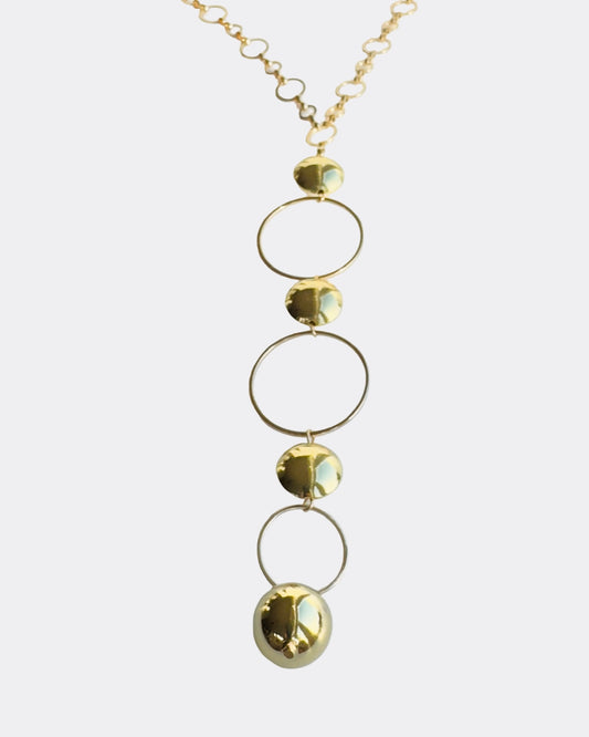 Delphine long drop pendant necklace
