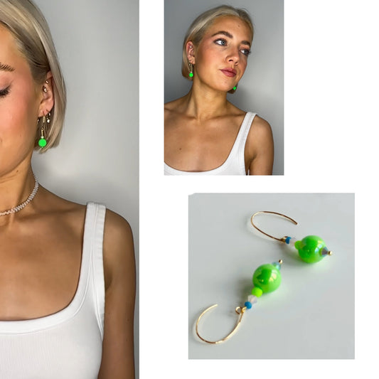 Dotty earrings in green