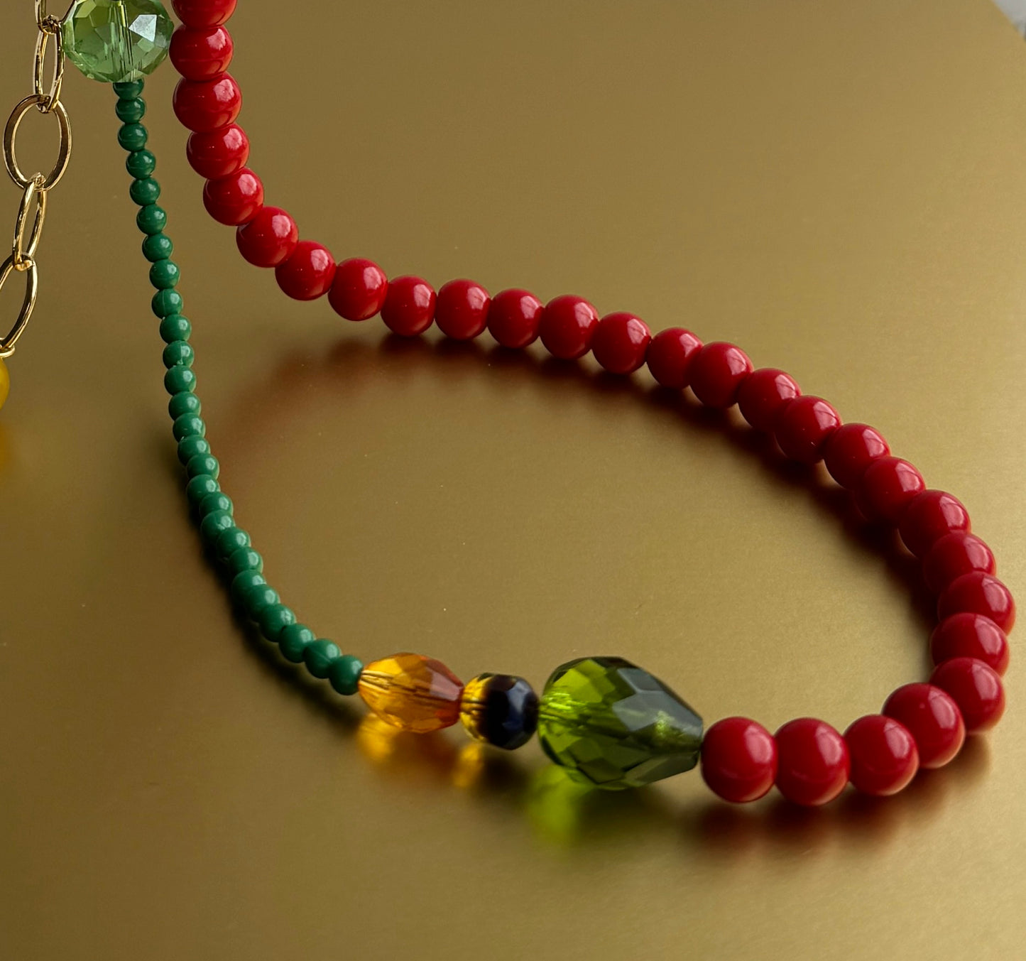 Cherry bliss beaded crystal necklace