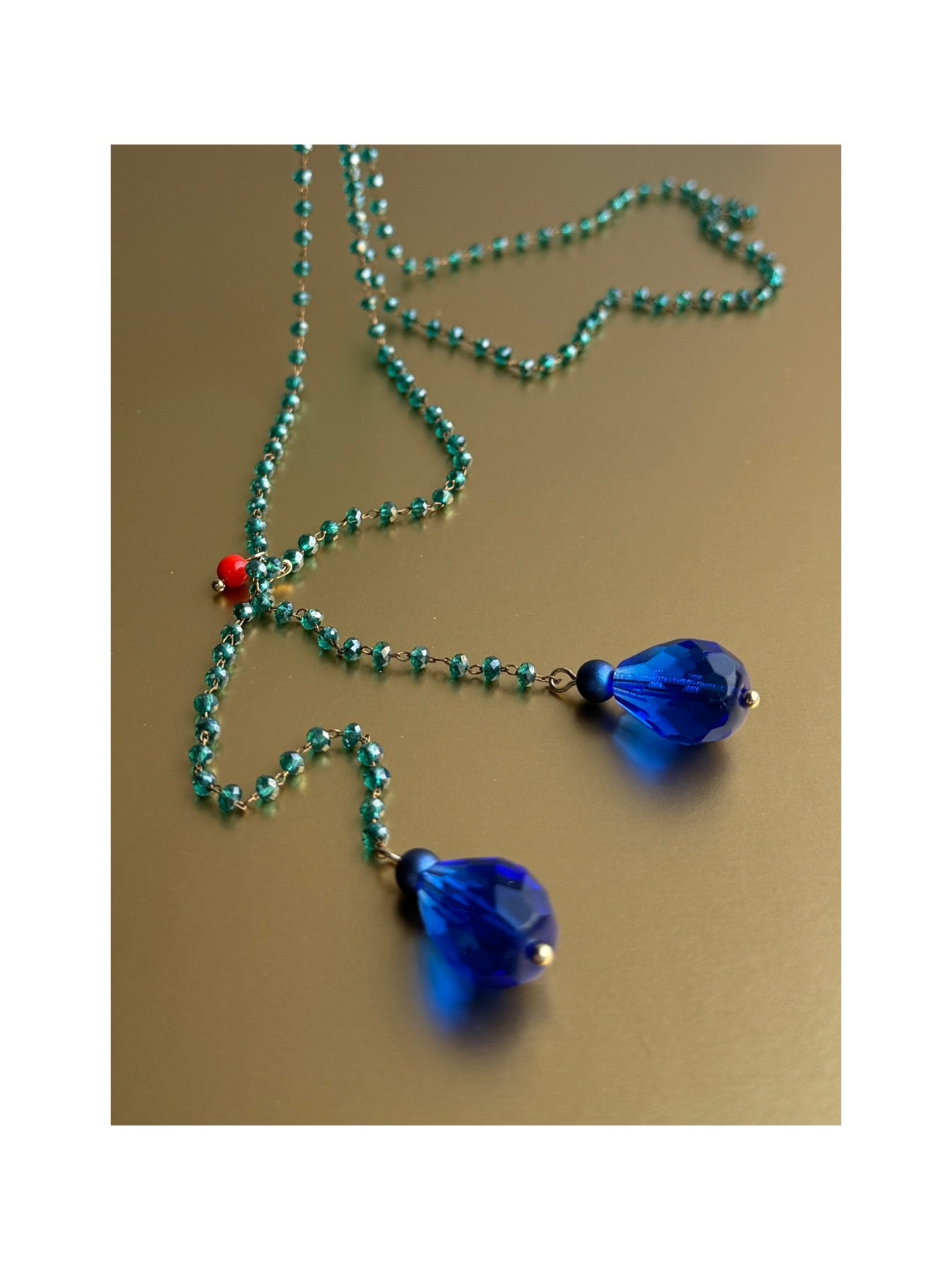 Lottie sapphire crystal long drop necklace