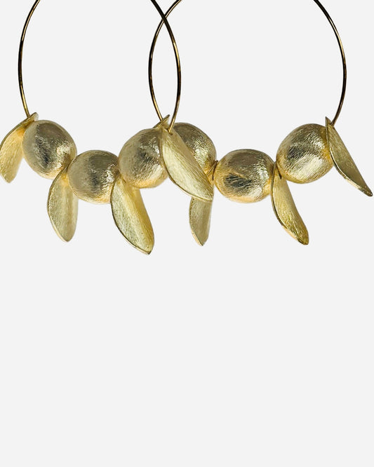 Lisabeth 24k soft gold plated beaded hoops