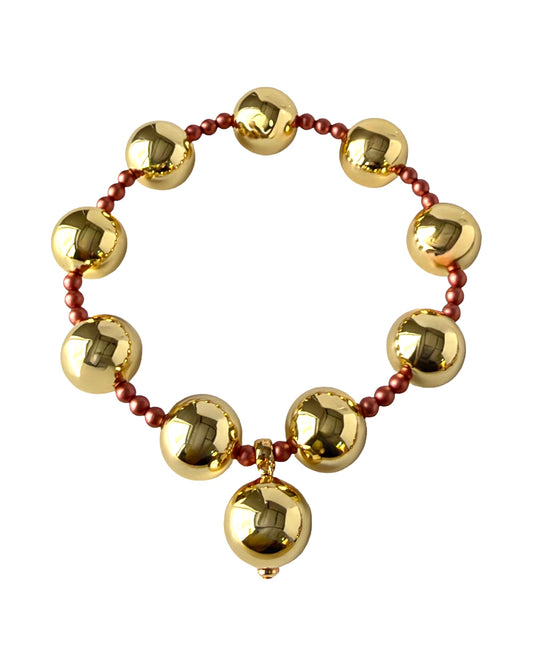 PENNY PLUM CRANBERRY + GOLD ANKLET