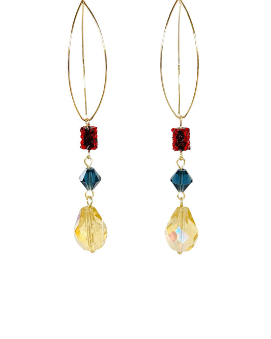 Alma delicate crystal drop earrings