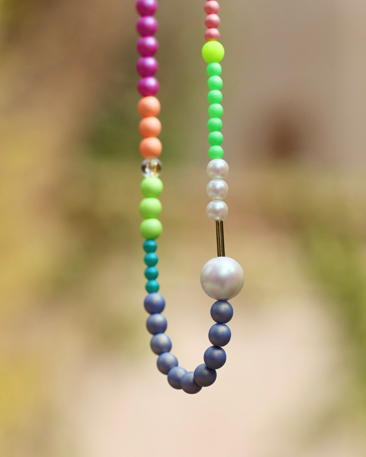 Rainbow princess summer punch crystal beaded necklace