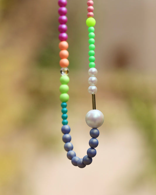 Rainbow princess summer punch crystal beaded necklace