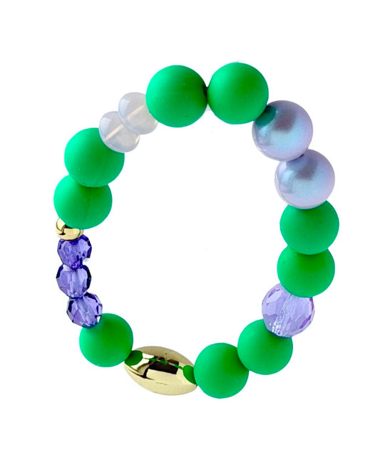 Honey Bunny French Green| Crystal, Gold & Silicone Bracelet