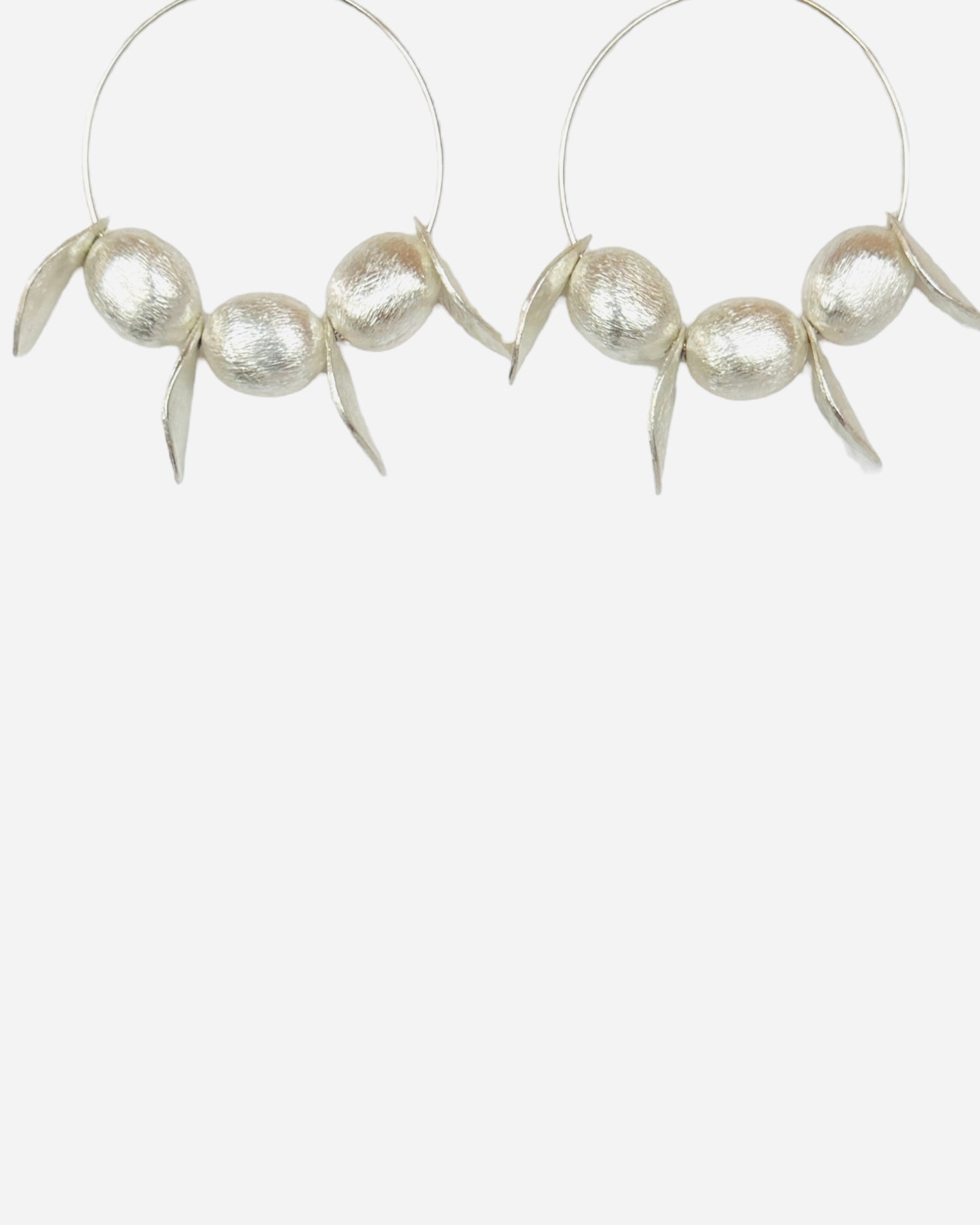 Lisabeth soft silver plated beaded hoops