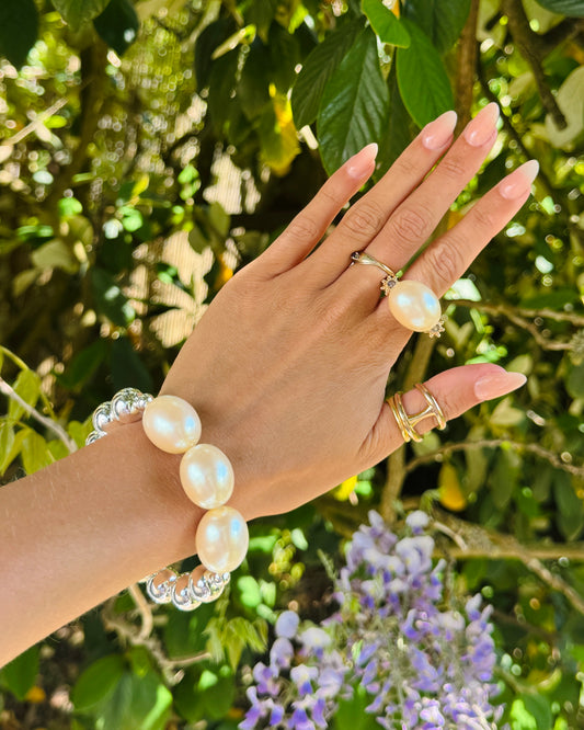 Pearl punk vintage Japanese ring