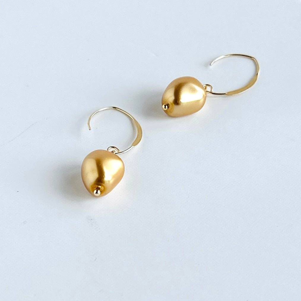 Cheri gold baroque pearl earrings