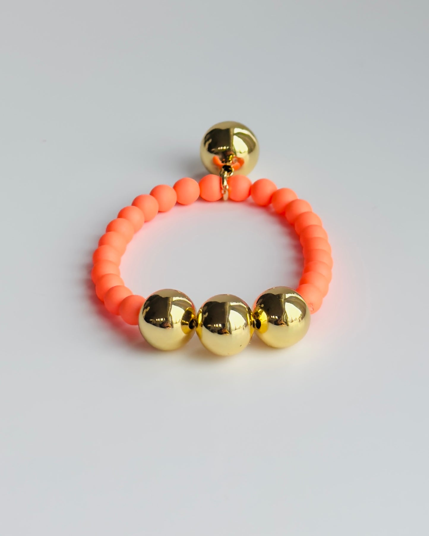 Betty boo tangerine crystal pearl gold beaded bracelet