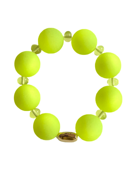 Tinker Bell Neon Yellow Chunky Crystal Bracelet