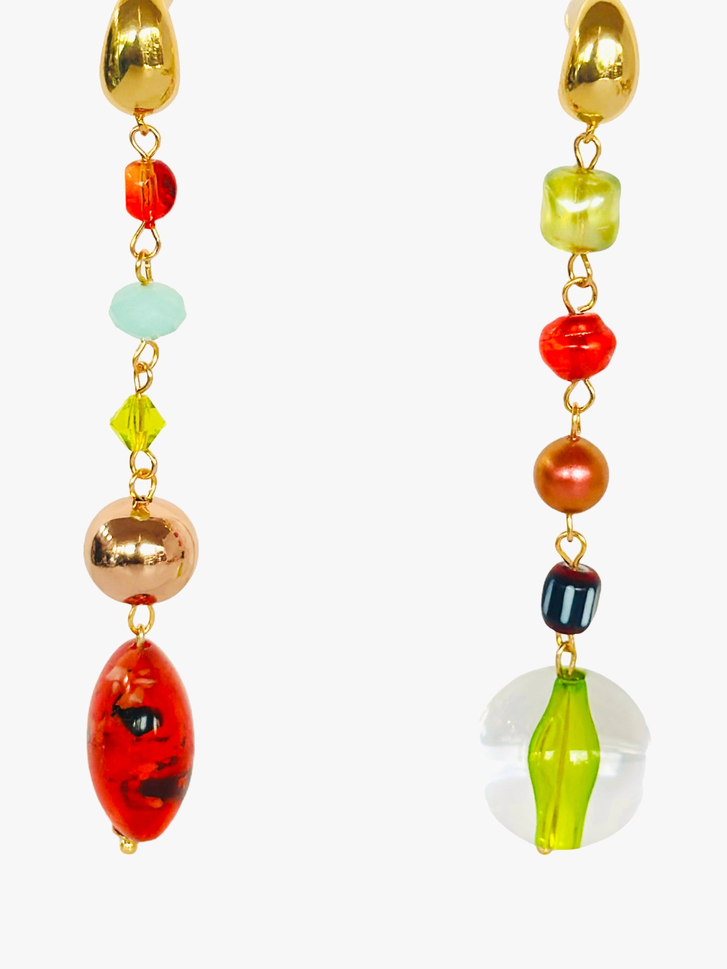 Cherry kiss limited edition crystal, beaded drop earrings