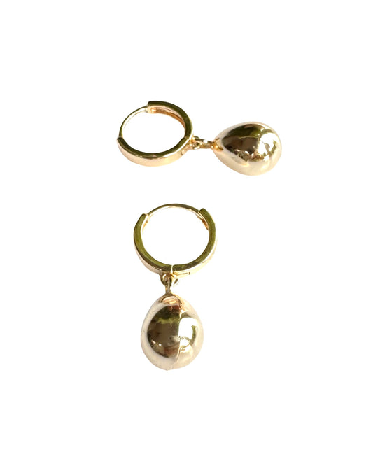 Kitt Gold Drop Earrings | 14k Gold Plated Hoop Earrings