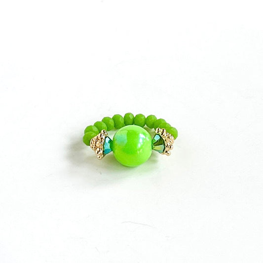 Lime zest crystal ring