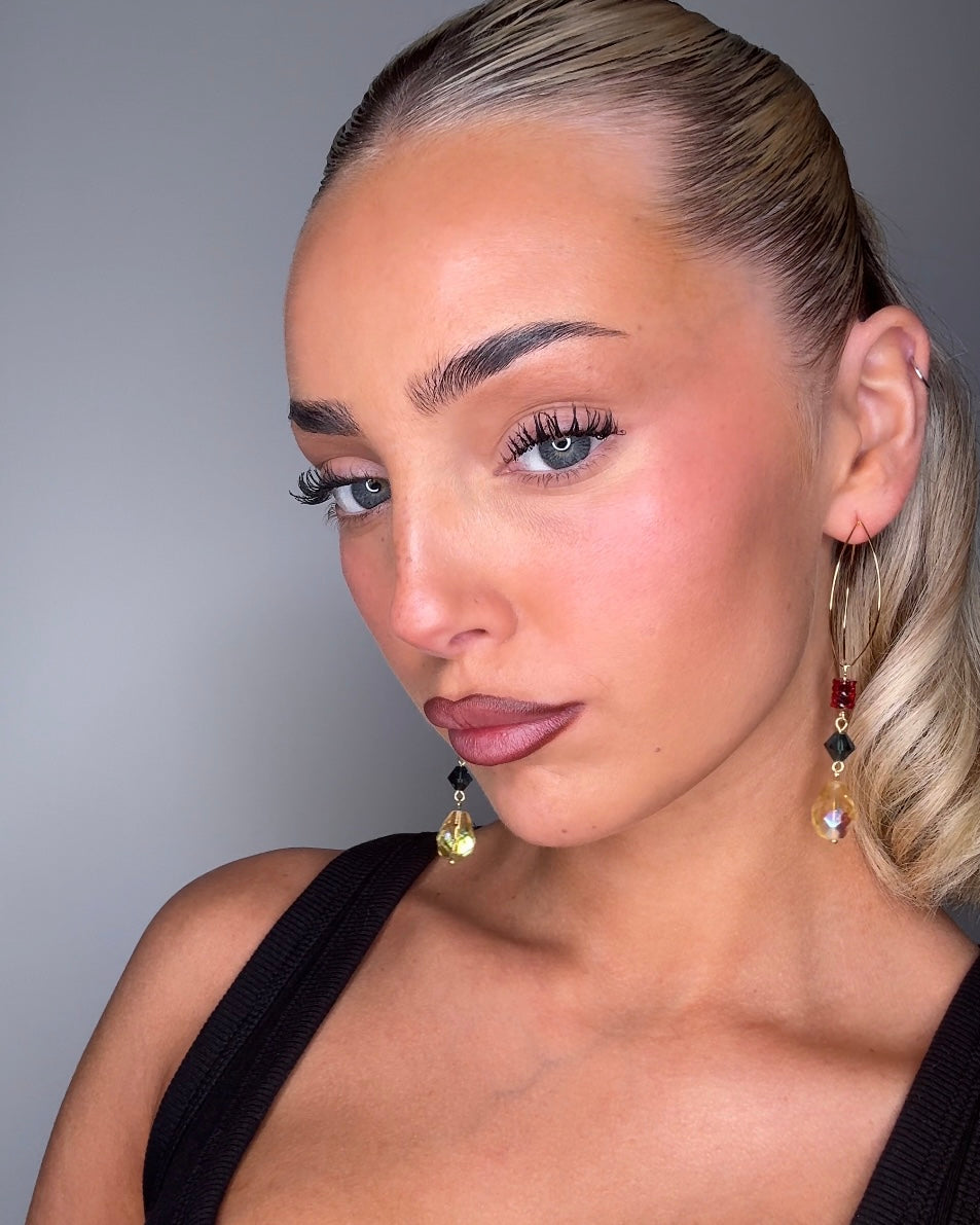 Alma delicate crystal drop earrings