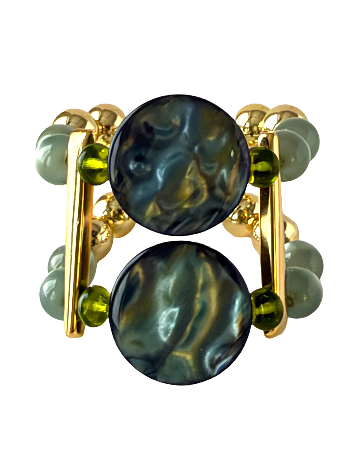 Libby Luxe Forest Green Double Cuff Bracelet
