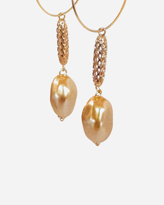 Hoopalicious vintage lucite pearl drop hoops