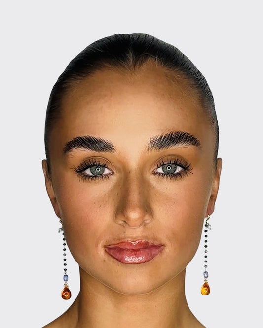 Rosie drop earrings in amber