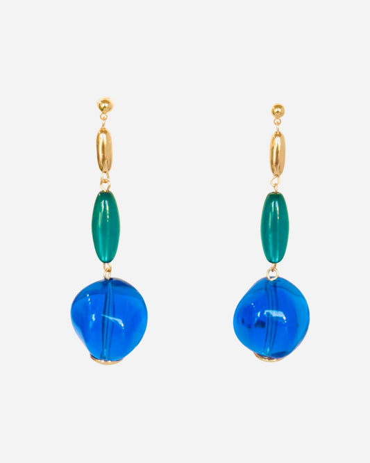 Lolita blue vintage beaded drop earrings