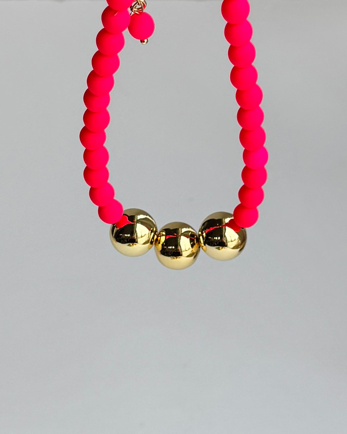 Betty boo shocking pink crystal pearl gold beaded anklet