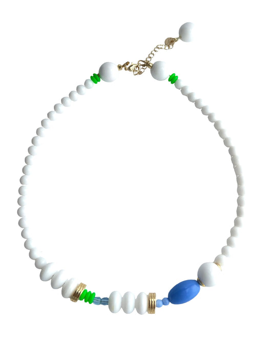 Milos | White Crystal & Gold Choker
