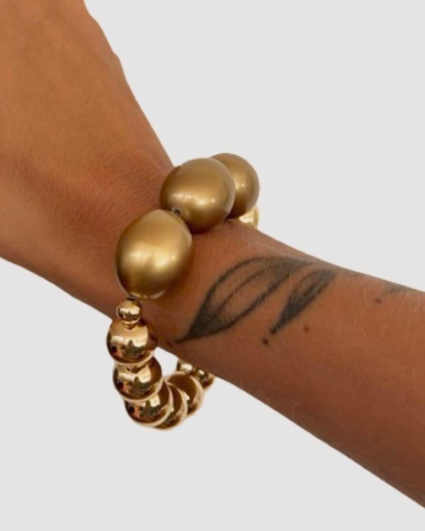 Vintage Gold Japanese punk lucite pearl punk bracelet