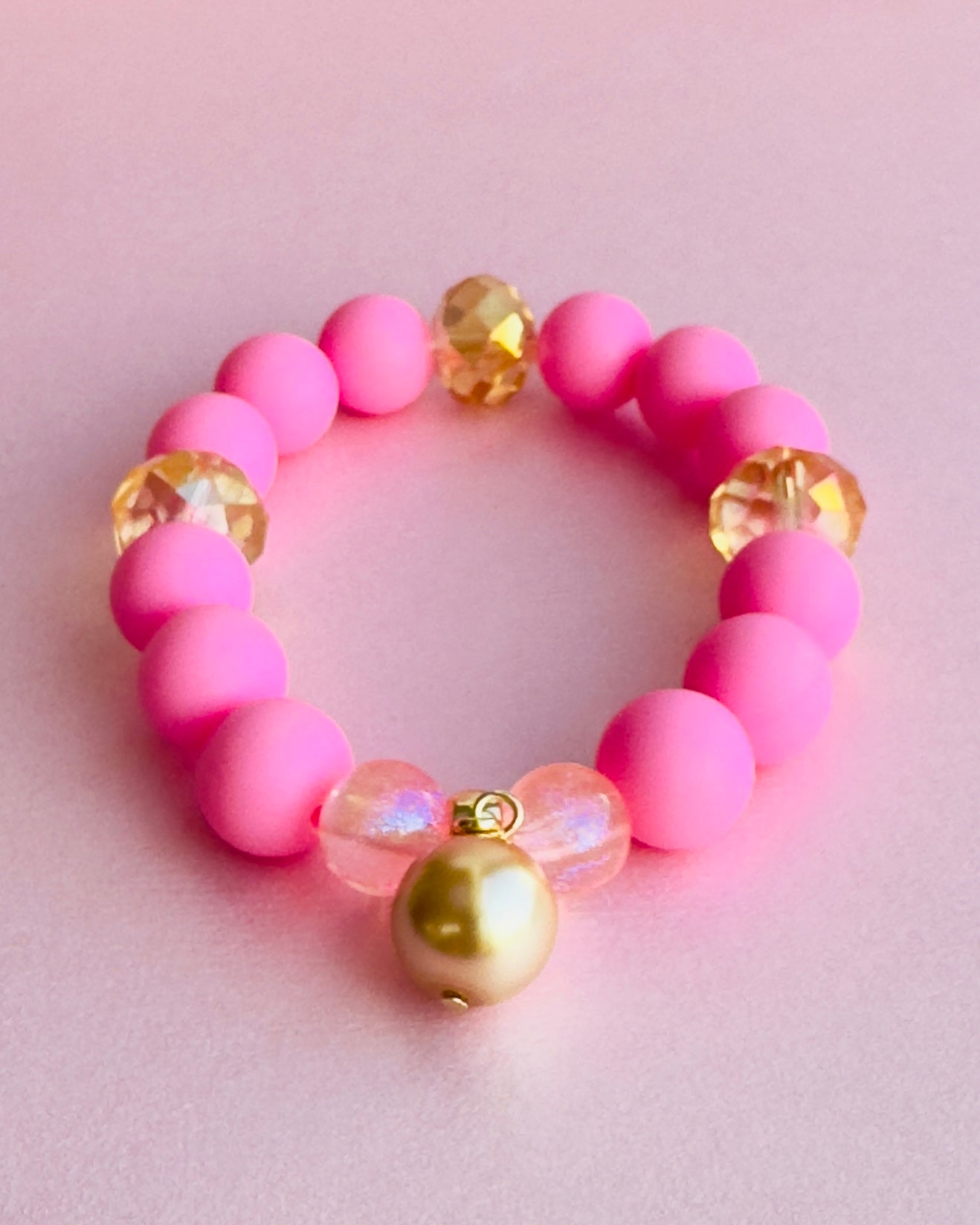 Pink crumpet bracelet