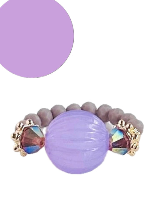 Lavender beads+ crystal ring