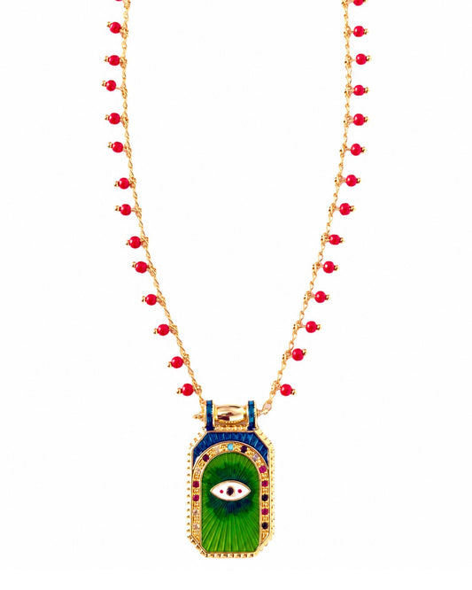 Evil Eye Necklace | Gold Filled Enamel Pendant Necklace | LOVE Beth