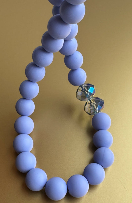 Cotton candy lilac + crystal necklace