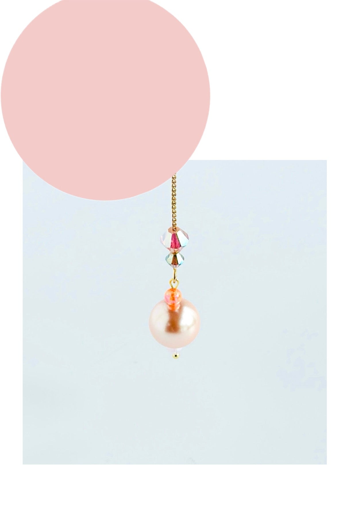 Petra Ballet pink pearl + crystal Threader earrings