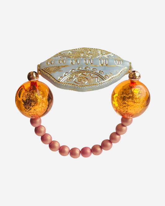 Taffeta vintage, crystal, beaded bracelet - Limited Edition