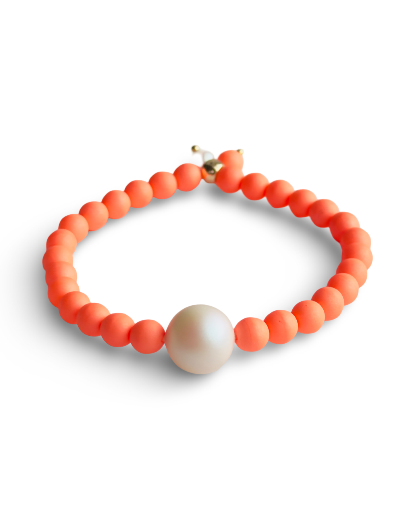 Lush lollipop tangerine crystal pearl bracelet