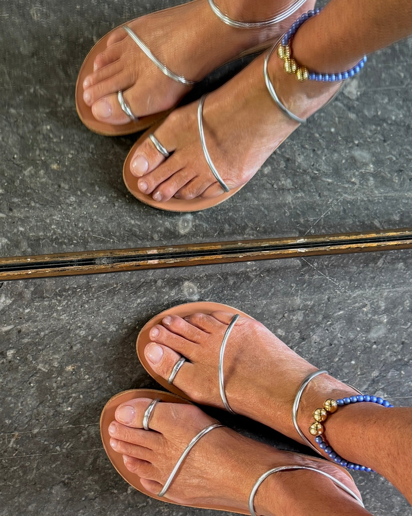 Betty boo bright blue shimmer crystal pearl gold anklet