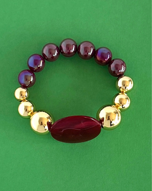 Cranberry crush disc bracelet