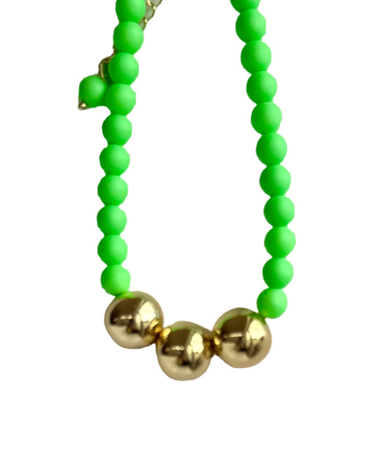 Betty boo neon green crystal anklet