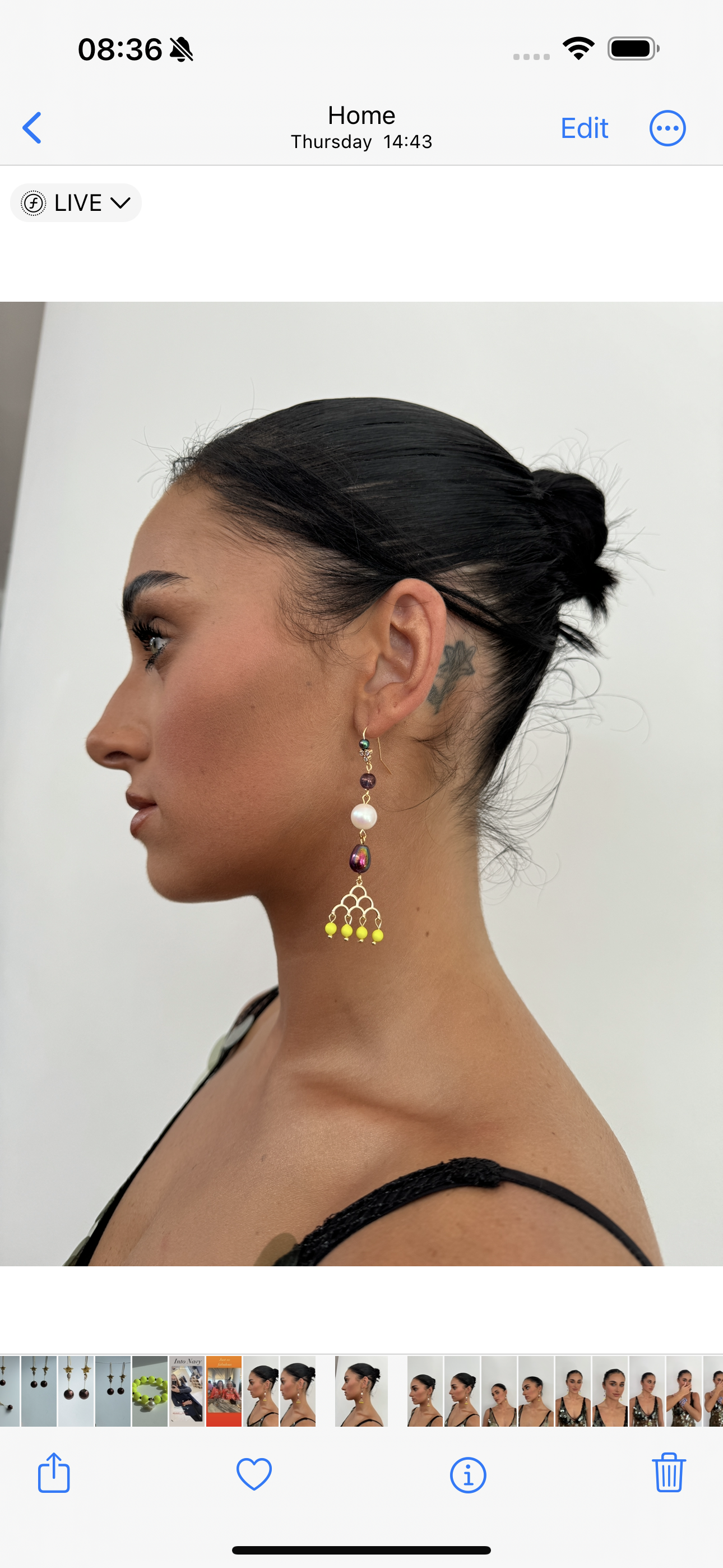 Clara pearl neon drop earrings