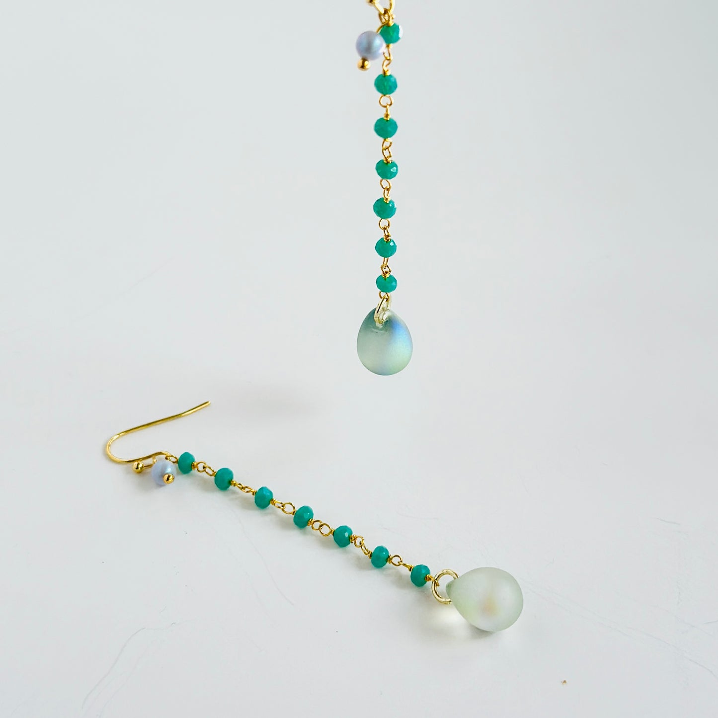 Rosie drop earrings in sea green