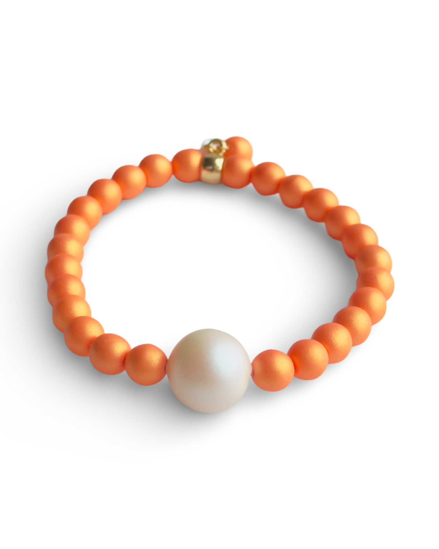 Lush lollipop iridescent tangerine crystal pearl bracelet