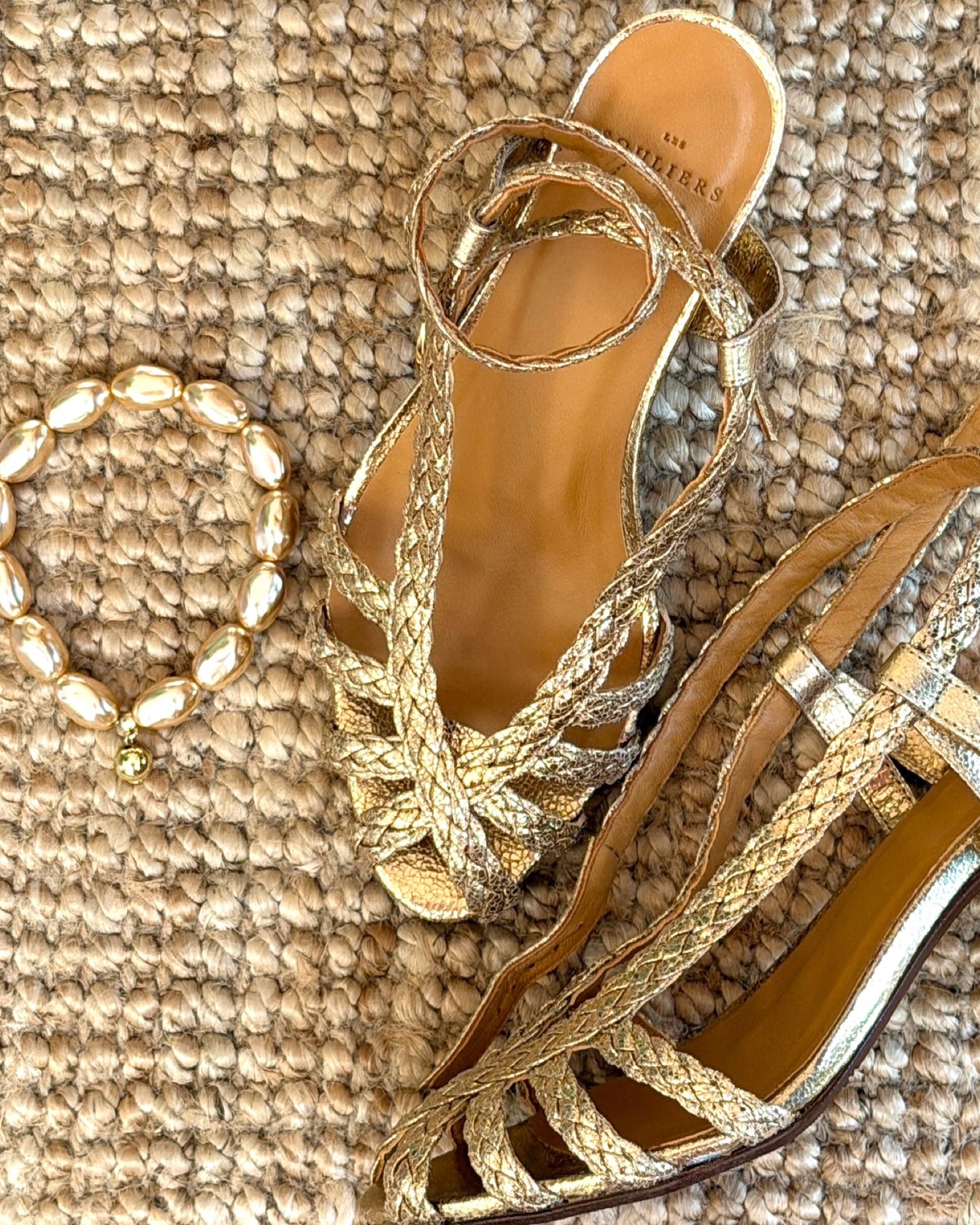 Deepest gold vintage Japanese pearl anklet