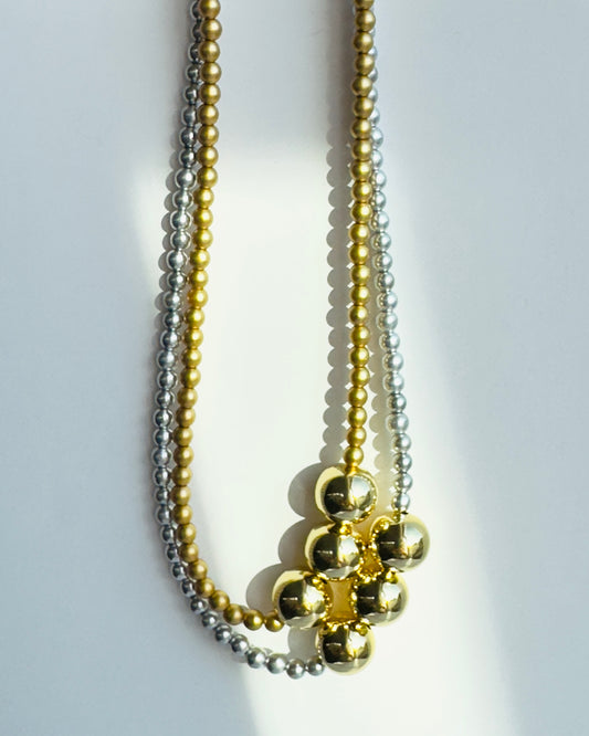 Betty boo gold pearl, gold beaded necklace