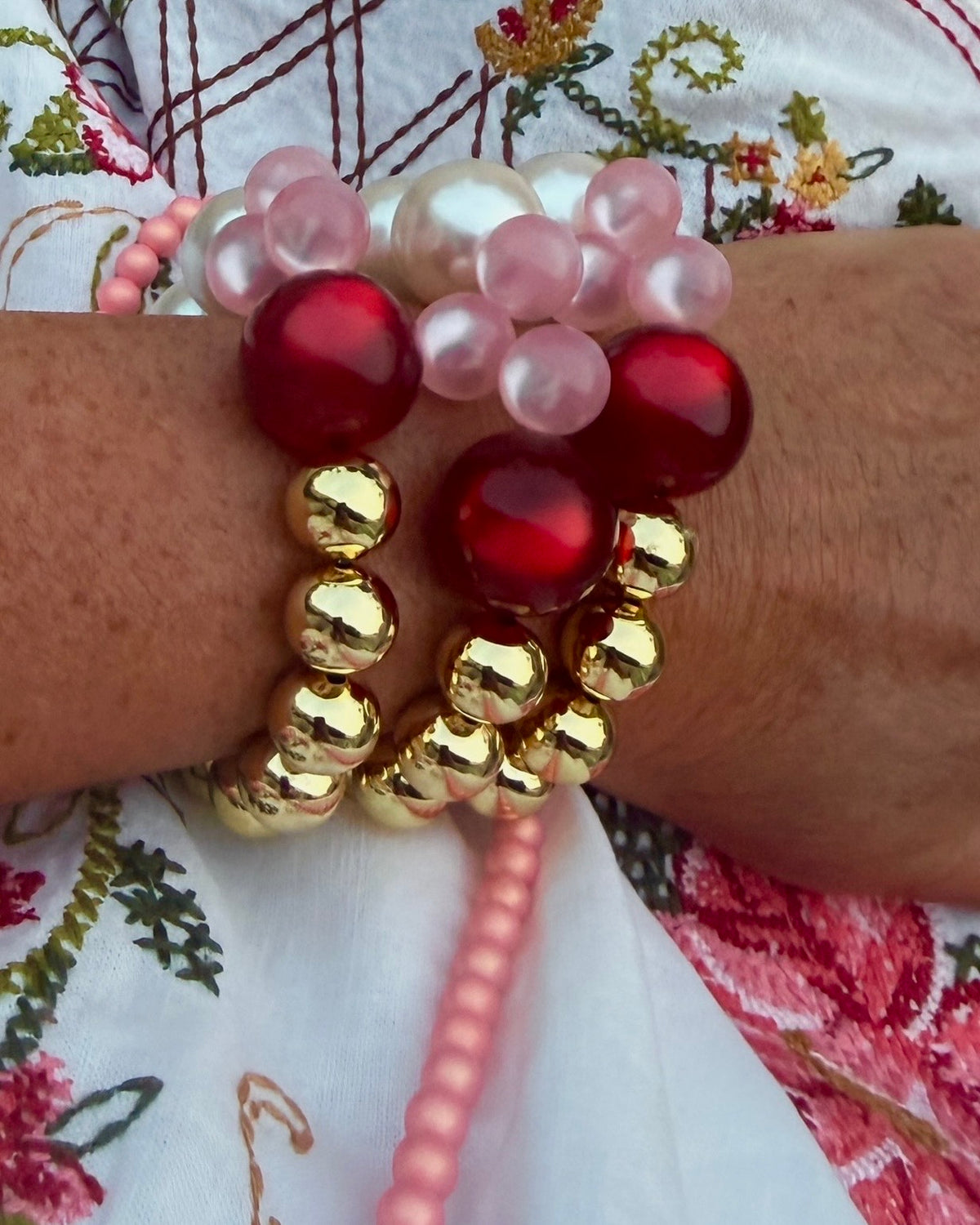 Gelato Pink Crush Vintage Pearl Bracelet