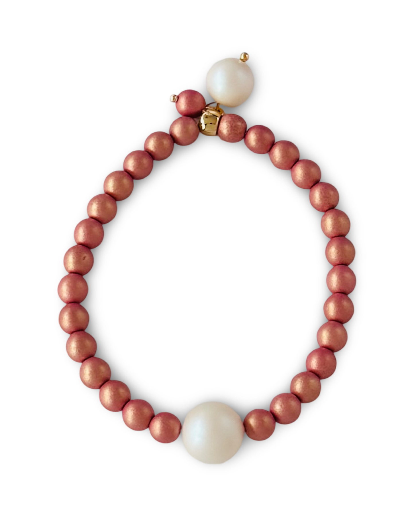 Lush lollipop dusty rose crystal pearl bracelet